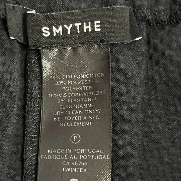 Smythe Boxer Short Black Textured Fabric Side Pockets Side Slits Size Small - Picture 7 of 8
